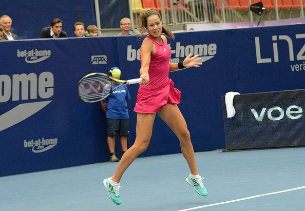 The Ivanovic forehand remains the former No. 1's bread and butter shot. Photo: Christopher Levy